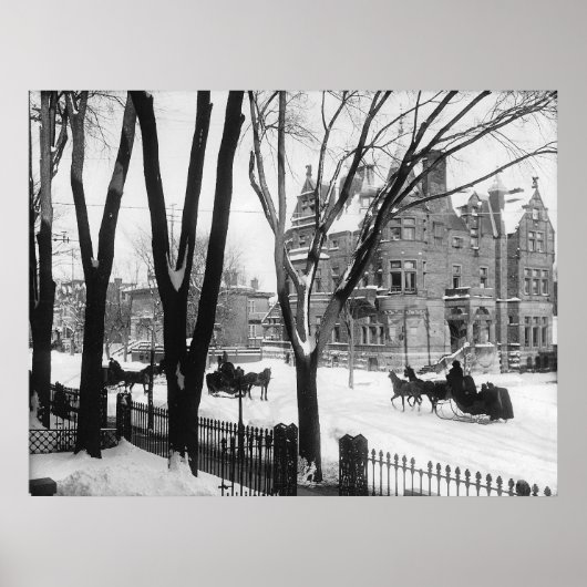 Sherbrooke Street in de winter, Montreal Notman - Poster (Voorkant)