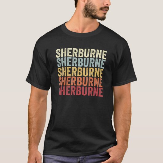 Sherburne New York Sherburne NY Retro  tekst T-shirt (Voorkant)