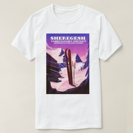 Sheregesh, Kemerovo Oblast Russia skiprint T-shirt (Design voorkant)