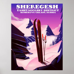 Sheregesh, Oblast Kemerovo Rusland ski reisprint Poster