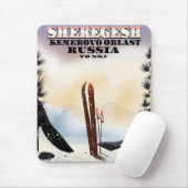 Sheregesh Rusland ski reisposter. Muismat (Met muis)