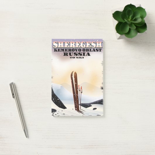 Sheregesh Rusland ski-reisposter. Post-it® Notes (Kantoor)