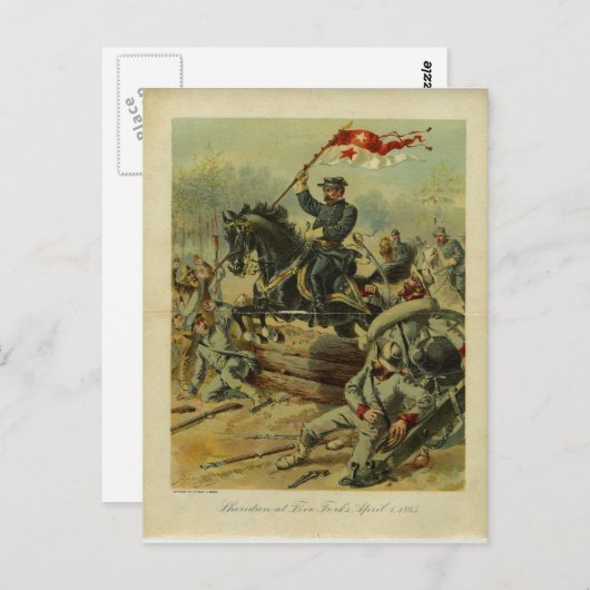 Sheridan op Five Forks van H.A. Ogden Briefkaart (Voorkant / Achterkant)