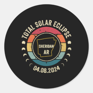 Sheridan Totale Zonsverduistering 2024 April 04.08 Ronde Sticker