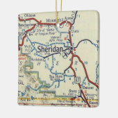 Sheridan WY Classic Map Keramisch Ornament (Links)