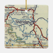 Sheridan WY Classic Map Keramisch Ornament (Achterkant)