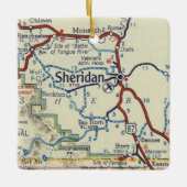 Sheridan WY Classic Map Keramisch Ornament (Voorkant)