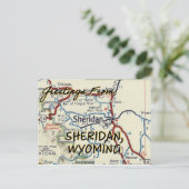 Sheridan WY  Map Briefkaart (Staand voorkant)