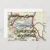 Sheridan WY  Map Briefkaart (Voorkant / Achterkant)