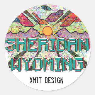 Sheridan, Wyoming Bumpersticker! Ronde Sticker