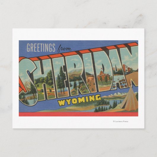 Sheridan, Wyoming - Grote Letter-scènes Briefkaart (Voorkant)