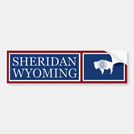 Sheridan Wyoming State Flag Bumpersticker (Voorkant)