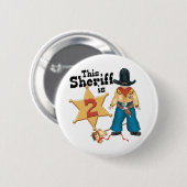 Sheriff 2e verjaardag ronde button 5,7 cm (Voorkant /achterkant)
