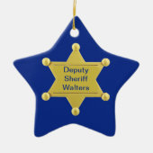 Sheriff Adjunct - Aangepast kerststerrenOrnament Keramisch Ornament (Voorkant)