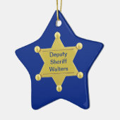 Sheriff Adjunct - Aangepast kerststerrenOrnament Keramisch Ornament (Links)