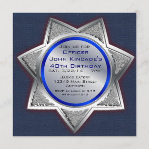 Sheriff Badge Birthday Party - Uitnodigingen