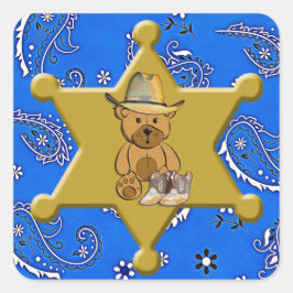 Sheriff Badge Blauw Bandanna Sticker