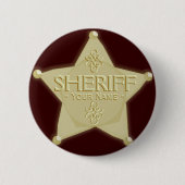 Sheriff Badge Cowboy Westerne Button Golden (Voorkant)