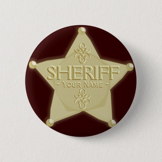 Sheriff Badge Cowboy Westerne Button Golden (Voorkant)