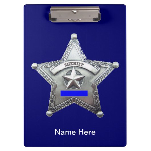 Sheriff Badge Custom Acrylic klembord (Voorkant)