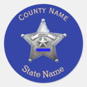 Sheriff Badge Custom Round Sticker (Voorkant)