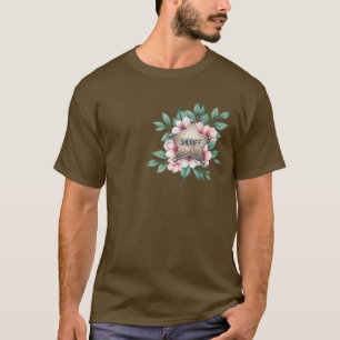 Sheriff Badge Floral Pink T-shirt