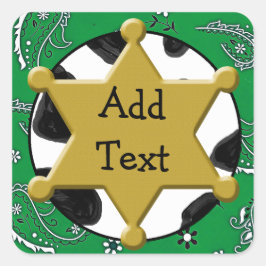 Sheriff Badge Groene Bandanna Sticker