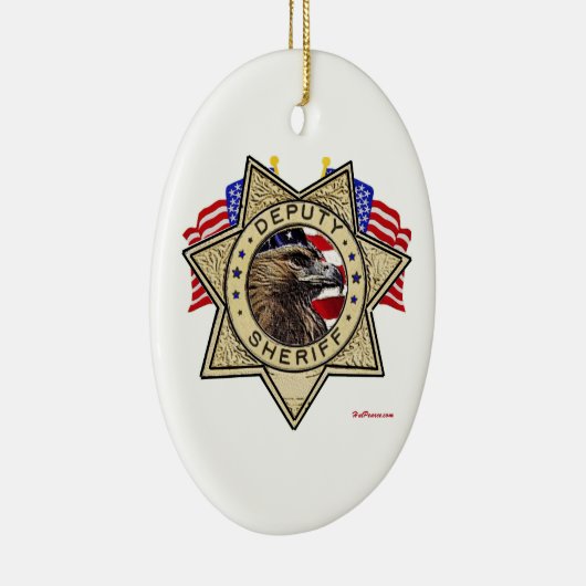 sheriff Badge Keramisch Ornament (Rechts)