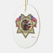 sheriff Badge Keramisch Ornament (Links)
