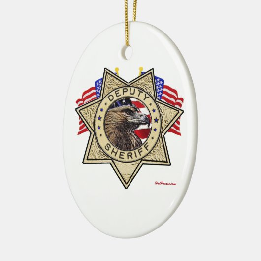 sheriff Badge Keramisch Ornament (Links)