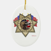 sheriff Badge Keramisch Ornament (Voorkant)