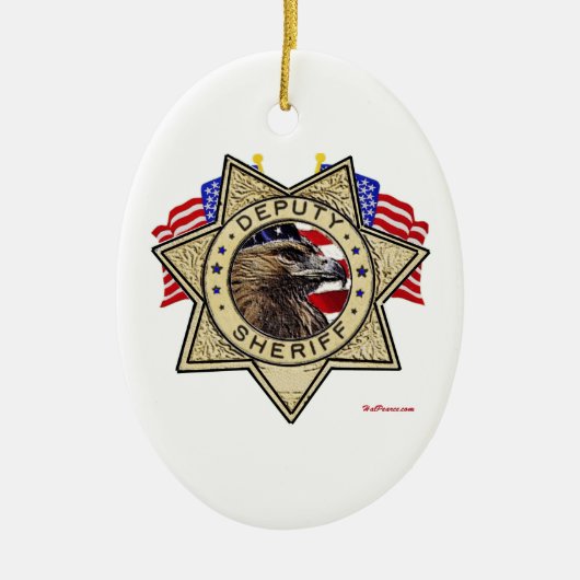 sheriff Badge Keramisch Ornament (Voorkant)
