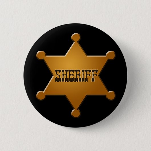 Sheriff Badge - knop Ronde Button 5,7 Cm (Voorkant)