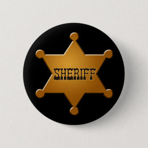 Sheriff Badge - knop Ronde Button 5,7 Cm