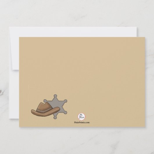 Sheriff Badge Photo Birthday Party - Uitnodiging (Achterkant)