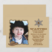 Sheriff Badge Photo Birthday Party - Uitnodiging (Voorkant / Achterkant)