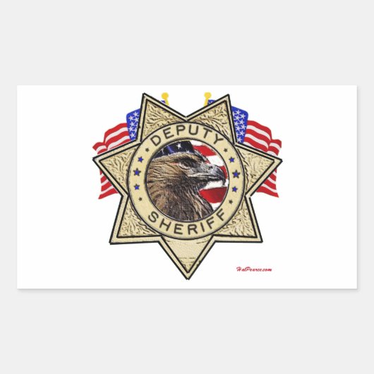 sheriff Badge Rechthoekige Sticker (Voorkant)