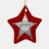 Sheriff Badge Star Officer Ontwerp Keramisch Ornament (Rechts)