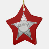 Sheriff Badge Star Officer Ontwerp Keramisch Ornament (Links)