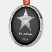  Sheriff Badge Star Officer Ontwerp Metalen Ornament (Links)