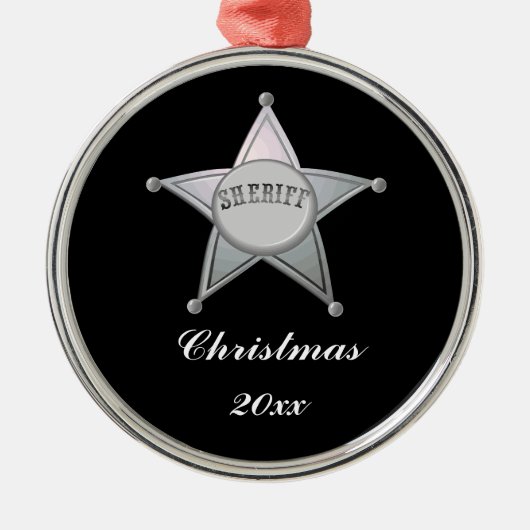 Sheriff Badge Star Officer Ontwerp Metalen Ornament (Voorkant)