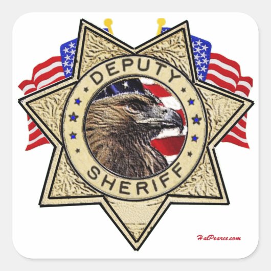 sheriff Badge Vierkante Sticker (Voorkant)