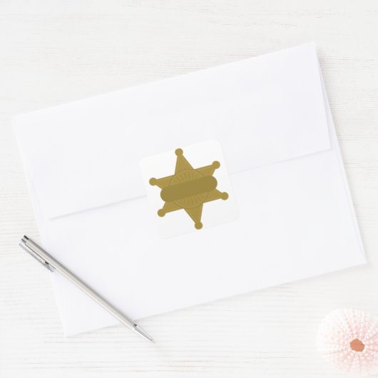 Sheriff Badge Vierkante Sticker (Envelop)