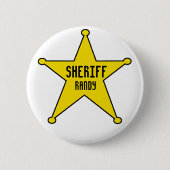 Sheriff Badge voegt naam toe Ronde Button 5,7 Cm (Voorkant)
