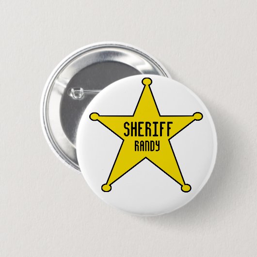 Sheriff Badge voegt naam toe Ronde Button 5,7 Cm (Voorkant /achterkant)