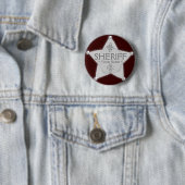 Sheriff Badge Wild West Party Button Silver (In situ)