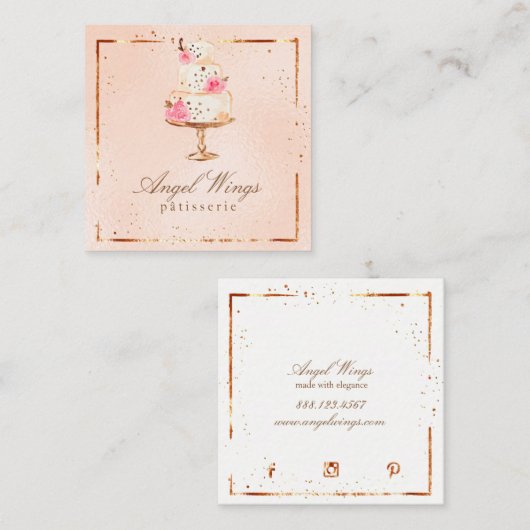 Sheriff Beauful Patisserie, bakkerij, koekjes en z Vierkante Visitekaartje (Voorkant / Achterkant)