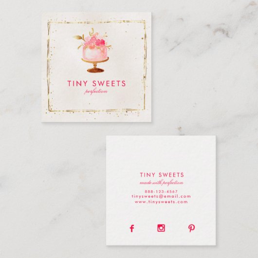 Sheriff Beauful Patisserie, bakkerij, koekjes en z Vierkante Visitekaartje (Voorkant / Achterkant)