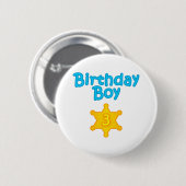 Sheriff Birthday Boy 3 Ronde Button 5,7 Cm (Voorkant /achterkant)