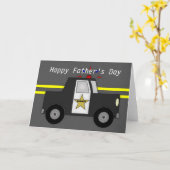 Sheriff Car Happy Vaderdag Kaart (Gele Bloem)